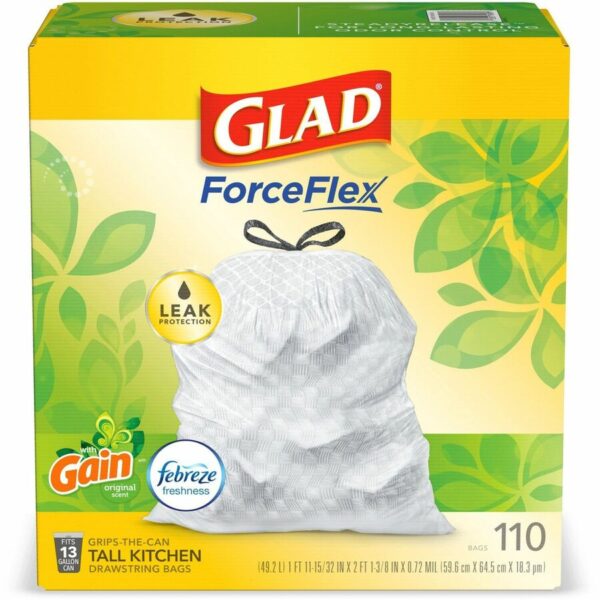 Glad ForceFlex Tall Kitchen Drawstring Trash Bags