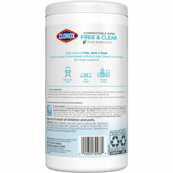 Clorox Free & Clear Compostable All Purpose Cleaning Wipes - Image 5