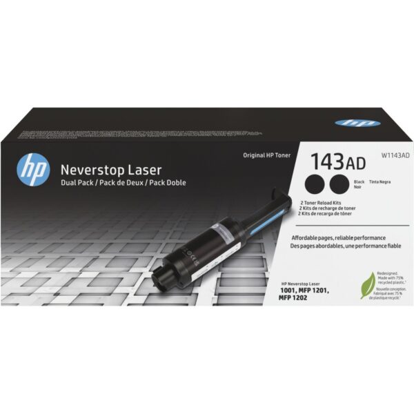 HP 143AD Original Laser Toner Cartridge - Dual Pack - Black - 2 / Carton