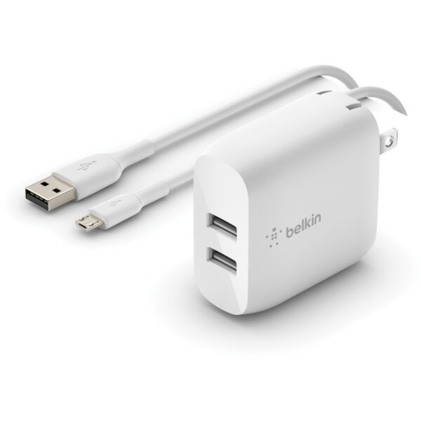 Belkin BoostCharge Dual USB-A Wall Charger 24W + USB-A to Micro-USB cable