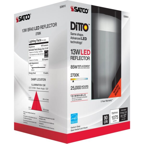 Satco 13W BR40 2700K LED Bulb