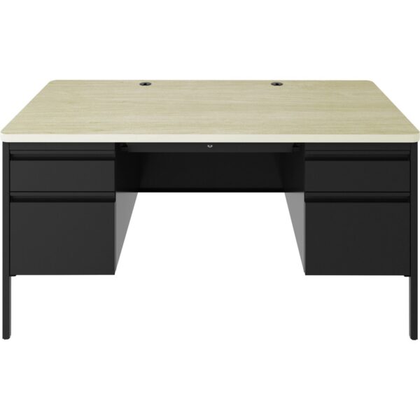 Lorell Fortress Series Double-Pedestal Teachers Desk - Image 2