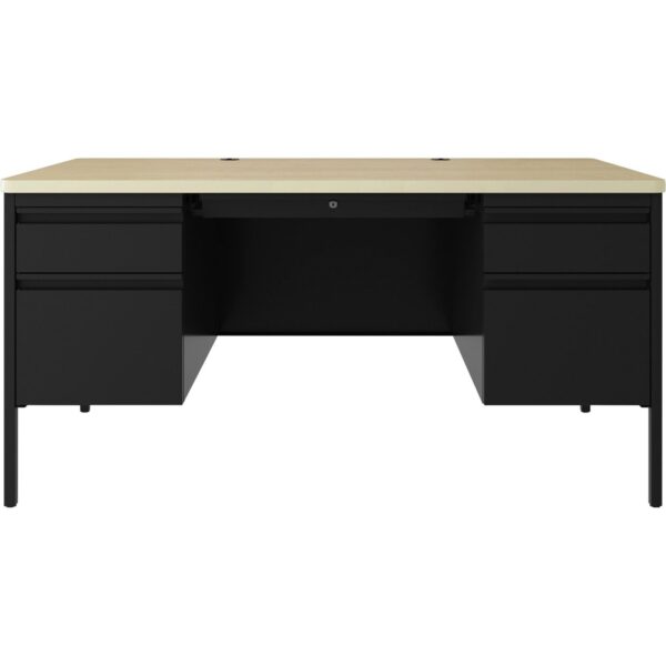 Lorell Fortress Series Double-Pedestal Teachers Desk - Image 3