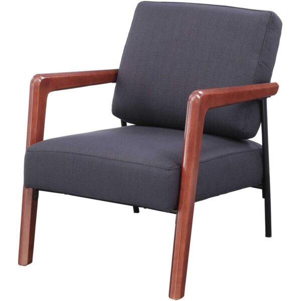 Lorell Upholstered Rubber Wood Lounge Chair - Image 2