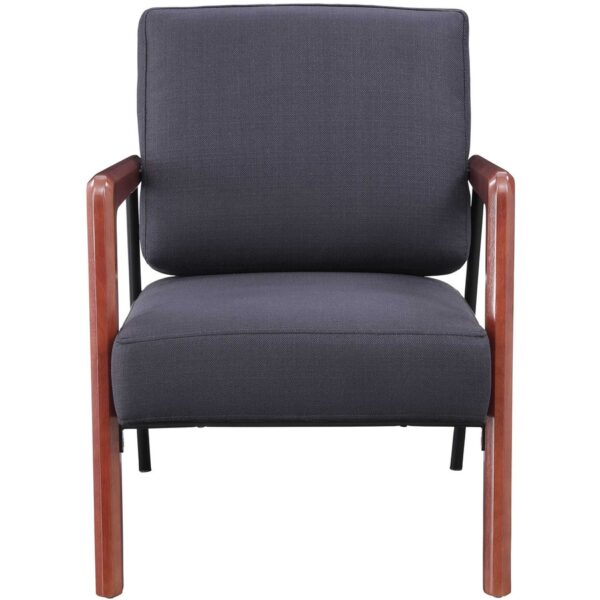 Lorell Upholstered Rubber Wood Lounge Chair - Image 4