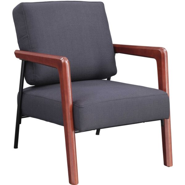 Lorell Upholstered Rubber Wood Lounge Chair