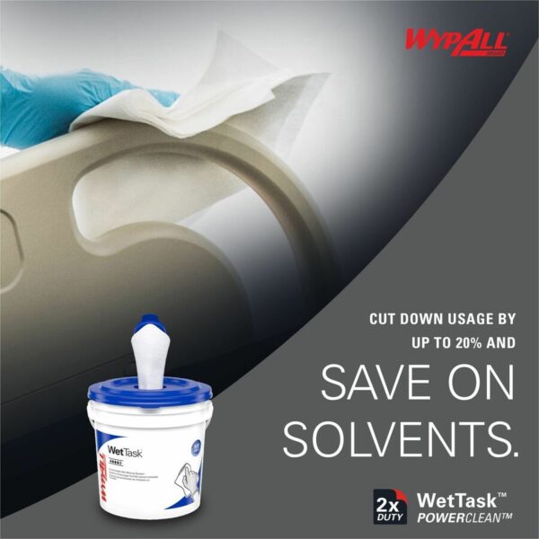 Wypall PowerClean WetTask Wipers for Disinfectants, Sanitizers & Solvents - Image 3