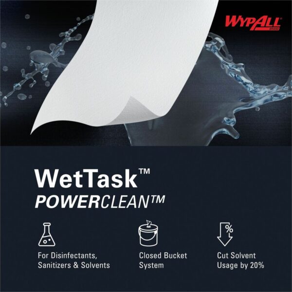 Wypall PowerClean WetTask Wipers for Disinfectants, Sanitizers & Solvents - Image 5