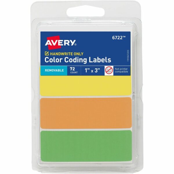 Avery® Rectangular Removable Color Coding Labels on Small Sheets