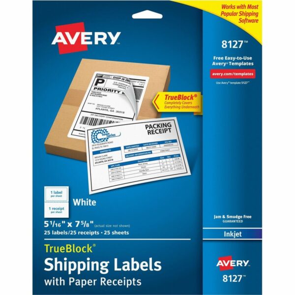 Avery® TrueBlock Paper Receipt Shipping Labels