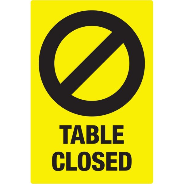 Avery® Surface Safe TABLE CLOSED Preprinted Decals