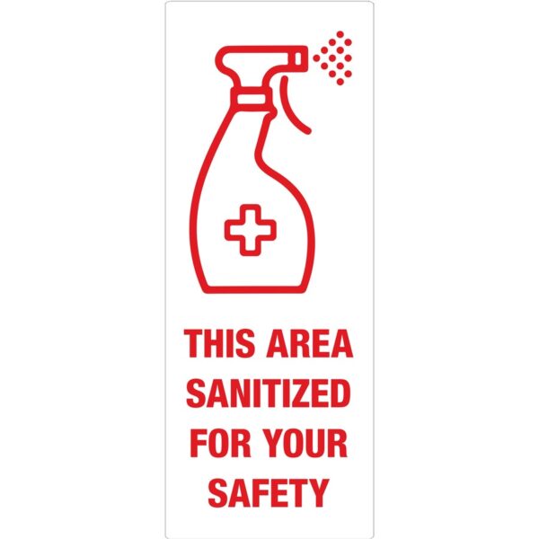 Avery® Surface Safe THIS AREA SANITIZED Decals