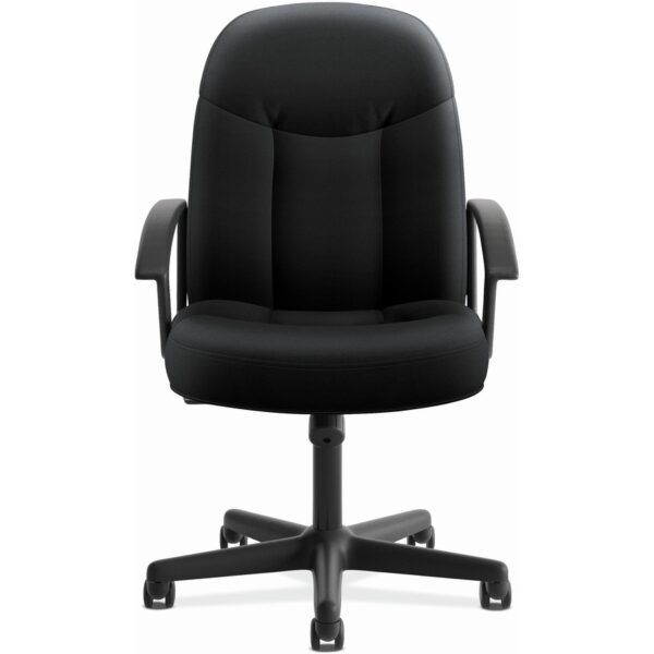 HON High-Back Executive Chair | Center-Tilt | Fixed Arms | Black Fabric