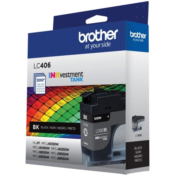 Brother INKvestment LC406BK Original Standard Yield Inkjet Ink Cartridge - Single Pack - Black - 1 Each - Image 2