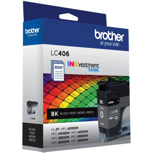 Brother INKvestment LC406BK Original Standard Yield Inkjet Ink Cartridge - Single Pack - Black - 1 Each - Image 3