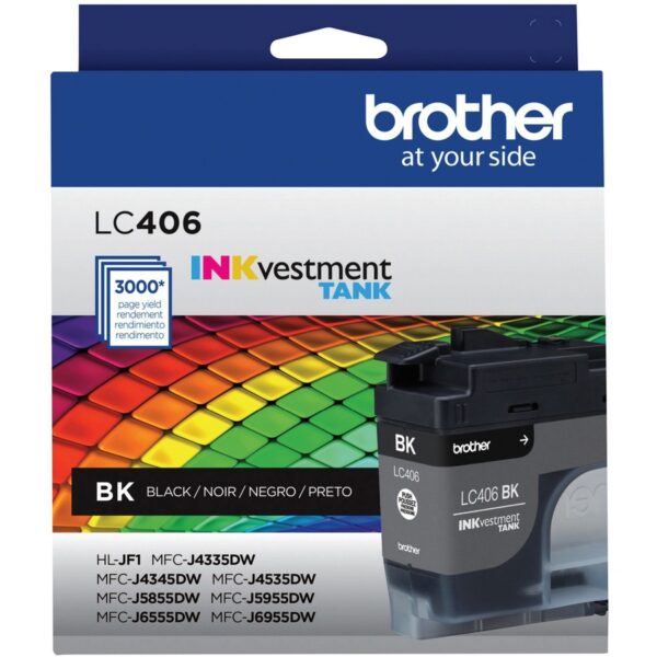 Brother INKvestment LC406BK Original Standard Yield Inkjet Ink Cartridge - Single Pack - Black - 1 Each - Image 4