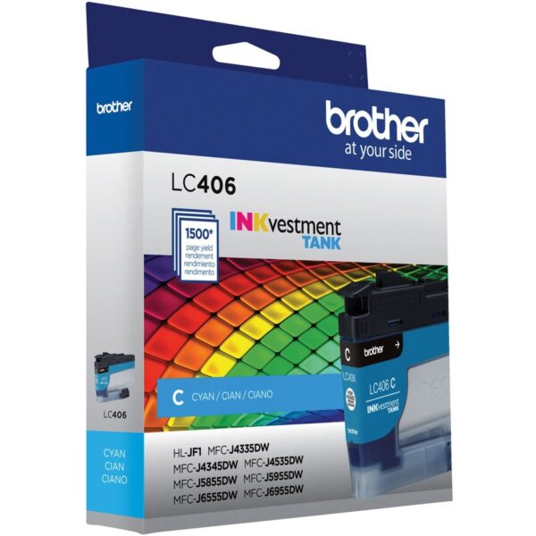 Brother INKvestment LC406C Original Standard Yield Inkjet Ink Cartridge - Single Pack - Cyan - 1 Each - Image 3