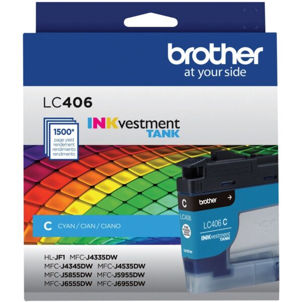 Brother INKvestment LC406C Original Standard Yield Inkjet Ink Cartridge - Single Pack - Cyan - 1 Each - Image 4