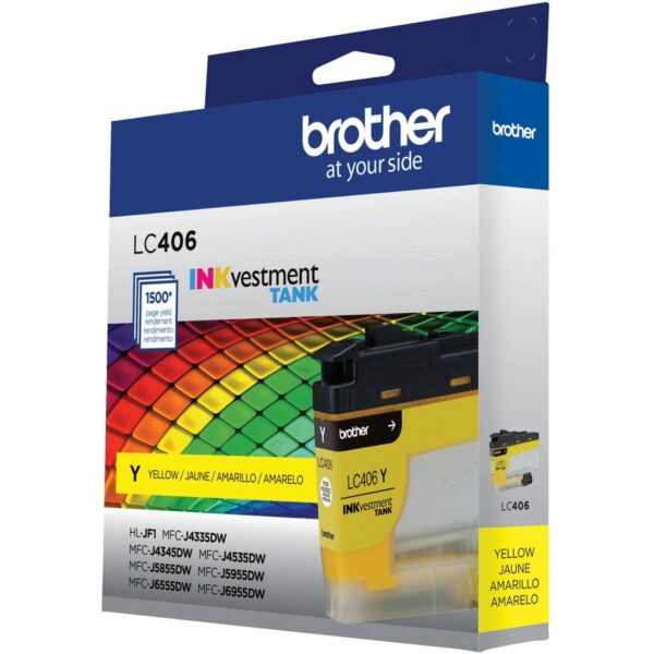 Brother INKvestment LC406Y Original Standard Yield Inkjet Ink Cartridge - Single Pack - Yellow - 1 Each - Image 2