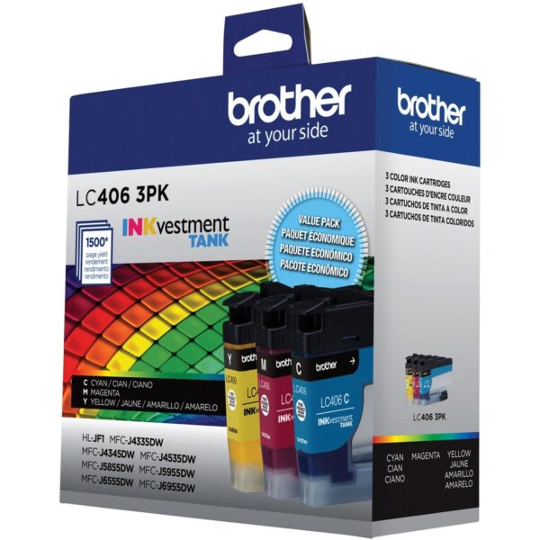 Brother INKvestment LC4063PK Original Standard Yield Inkjet Ink Cartridge - Cyan, Magenta, Yellow - 1.0 Each - Image 2