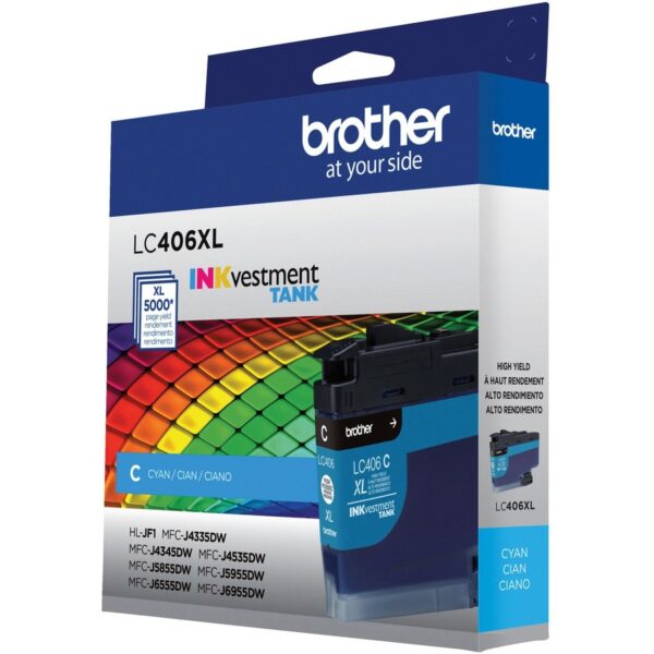 Brother INKvestment LC406XLC Original High Yield Inkjet Ink Cartridge - Single Pack - Cyan - 1 Each - Image 2