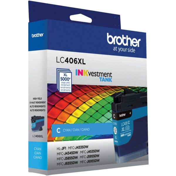 Brother INKvestment LC406XLC Original High Yield Inkjet Ink Cartridge - Single Pack - Cyan - 1 Each - Image 3