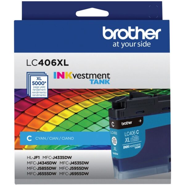 Brother INKvestment LC406XLC Original High Yield Inkjet Ink Cartridge - Single Pack - Cyan - 1 Each - Image 4