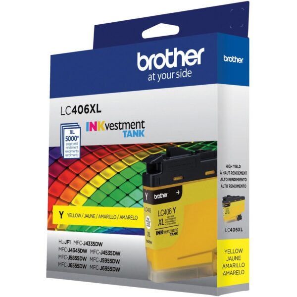 Brother INKvestment LC406XLY Original High Yield Inkjet Ink Cartridge - Single Pack - Yellow - 1 Each - Image 2