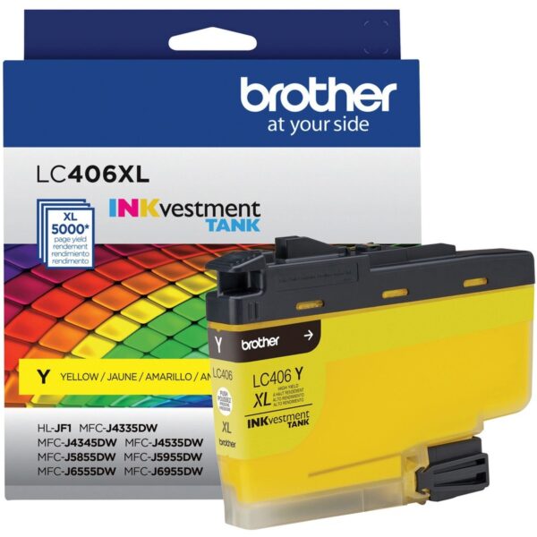 Brother INKvestment LC406XLY Original High Yield Inkjet Ink Cartridge - Single Pack - Yellow - 1 Each