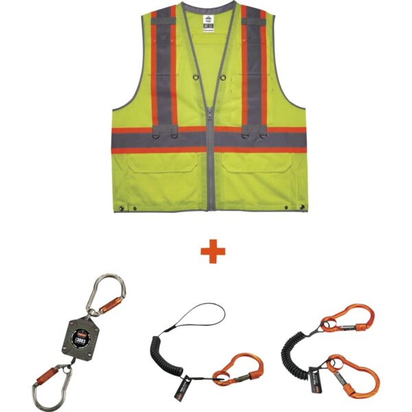 Ergodyne 8231TVK Hi-Vis Tool Tethering Safety Vest Kit - Class 2