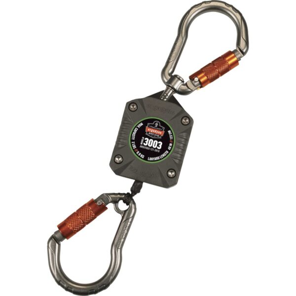 Ergodyne 3003 Retractable Tool Lanyard - Dual Locking Carabiners, 2lbs / 0.9kg