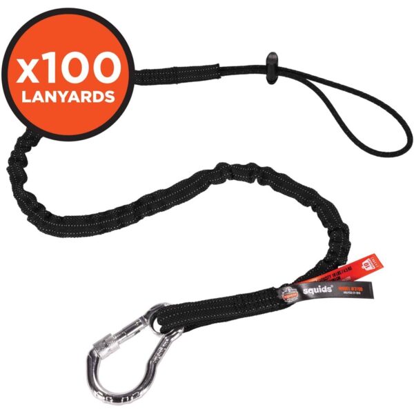 Ergodyne 3100-100pk Single Carabiner Tool Lanyard - 10lbs