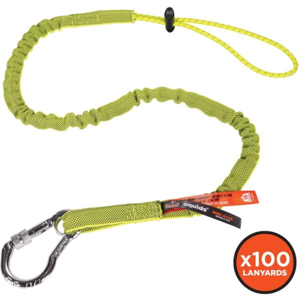 Ergodyne 3100-100pk Single Carabiner Tool Lanyard - 10lbs