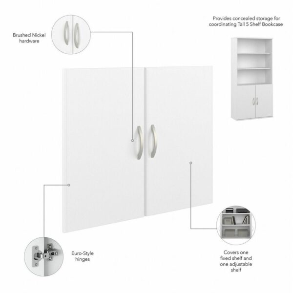 Bush Business Furniture Studio C 5 Shelf Bookcase with Doors - Image 2