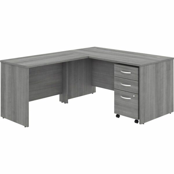 Bush Business Furniture Studio C 60W x 30D L Shaped Desk with Mobile File Cabinet and 42W Return