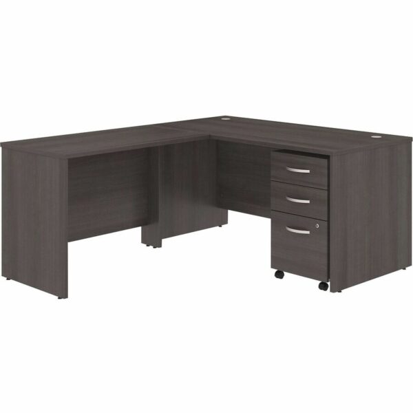 Bush Business Furniture Studio C 60W x 30D L Shaped Desk with Mobile File Cabinet and 42W Return