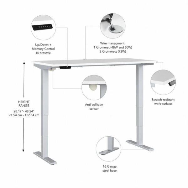 Bush Business Furniture Move 40 Series 72w X 30d Electric Height Adjustable Standing Desk - Image 4