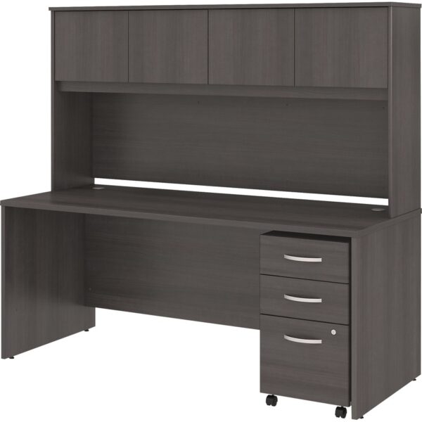 Bush Business Furniture Studio C 72W x 30D Office Desk with Hutch and Mobile File Cabinet