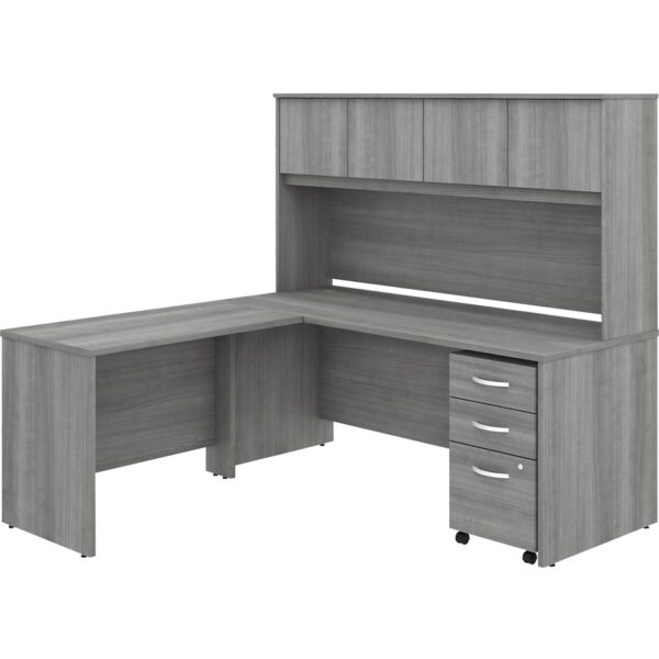 Bush Business Furniture Studio C 72W X 30D L Shaped Desk With Hutch, Mobile File Cabinet and 42W Return