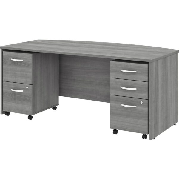 Bush Business Furniture Studio C 72W X 36D Bow Front Desk With Mobile File Cabinets