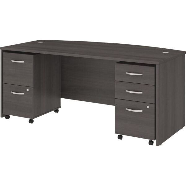 Bush Business Furniture Studio C 72W X 36D Bow Front Desk With Mobile File Cabinets