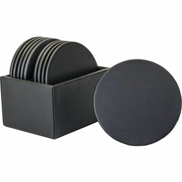 Dacasso Leatherette Round Coaster Set - Image 2