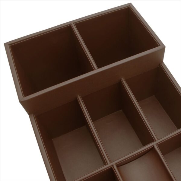 Dacasso Leatherette Coffee Condiment Organizer - Image 2