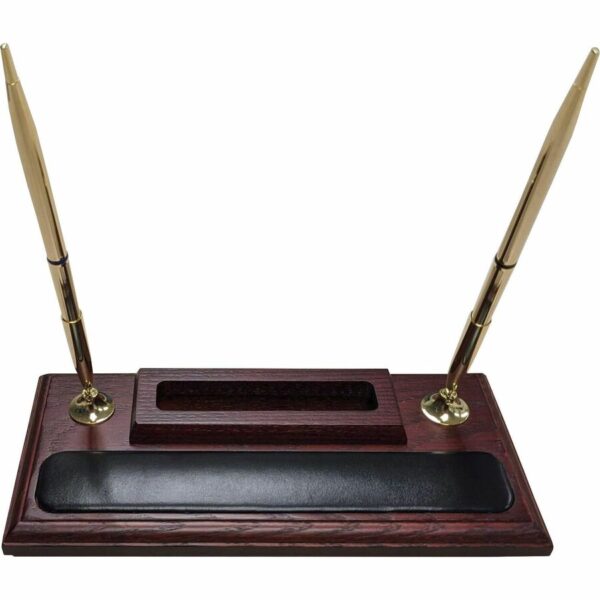 Dacasso Rosewood & Leather Pen Stand/Cell Phone Holder - Image 3