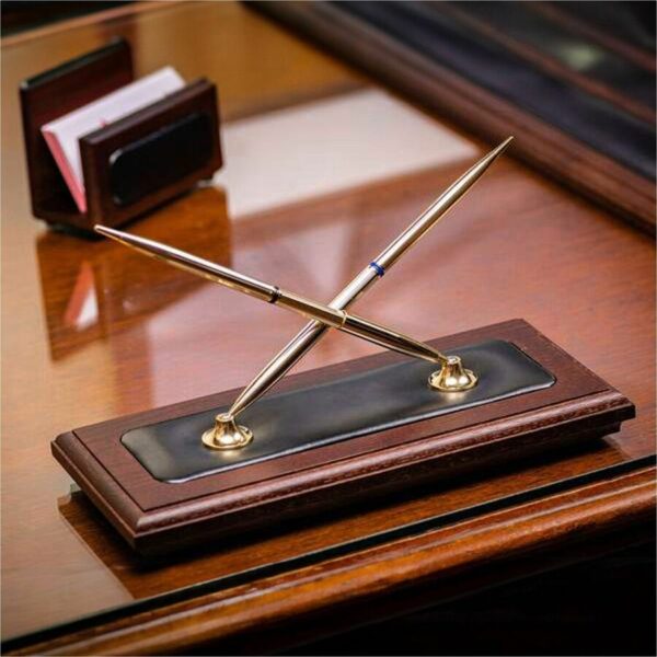 Dacasso Walnut & Leather Pen Stand - Image 2