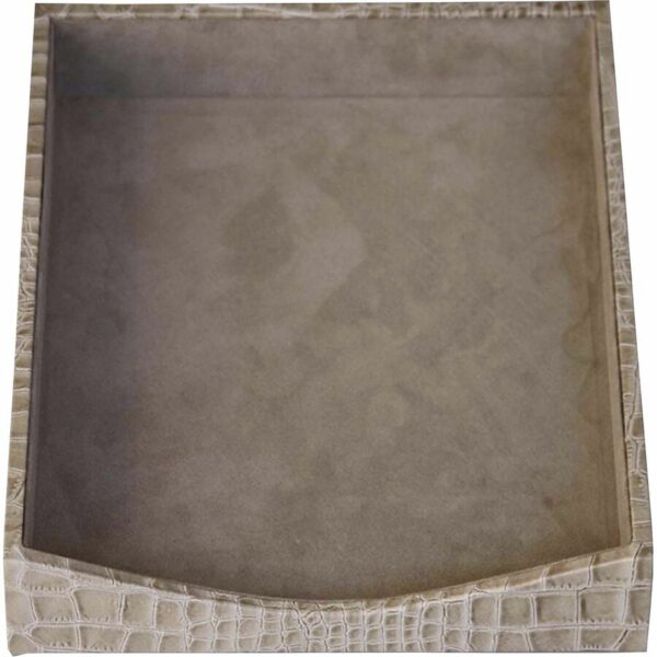 Protacini Breeze Beige Italian Patent Leather Front-Load Letter Tray - Image 2