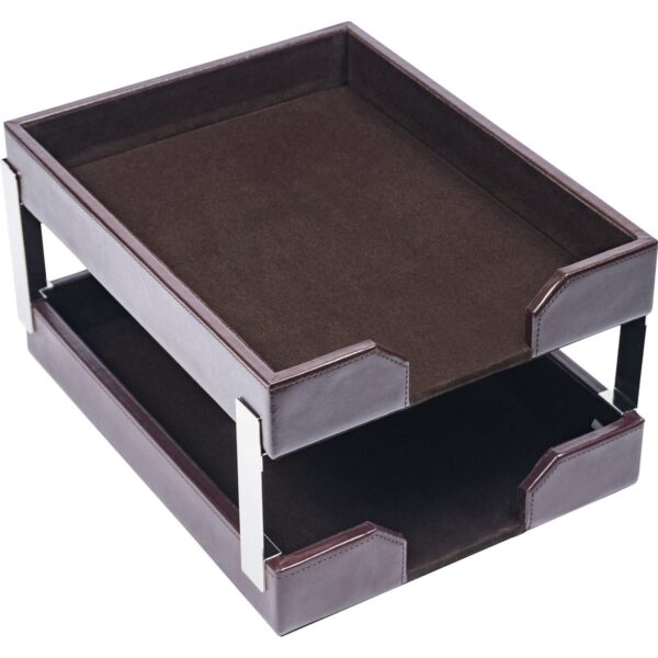 Dacasso Bonded Leather Double Letter Trays