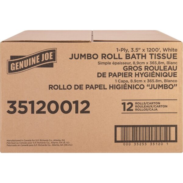 Genuine Joe 1-ply Jumbo Roll Bath Tissue - Image 2