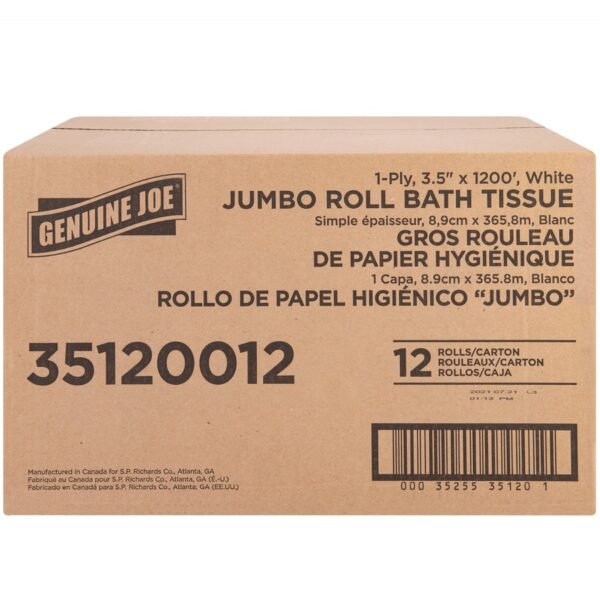 Genuine Joe 1-ply Jumbo Roll Bath Tissue - Image 4