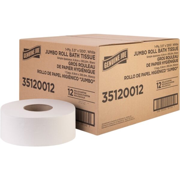 Genuine Joe 1-ply Jumbo Roll Bath Tissue